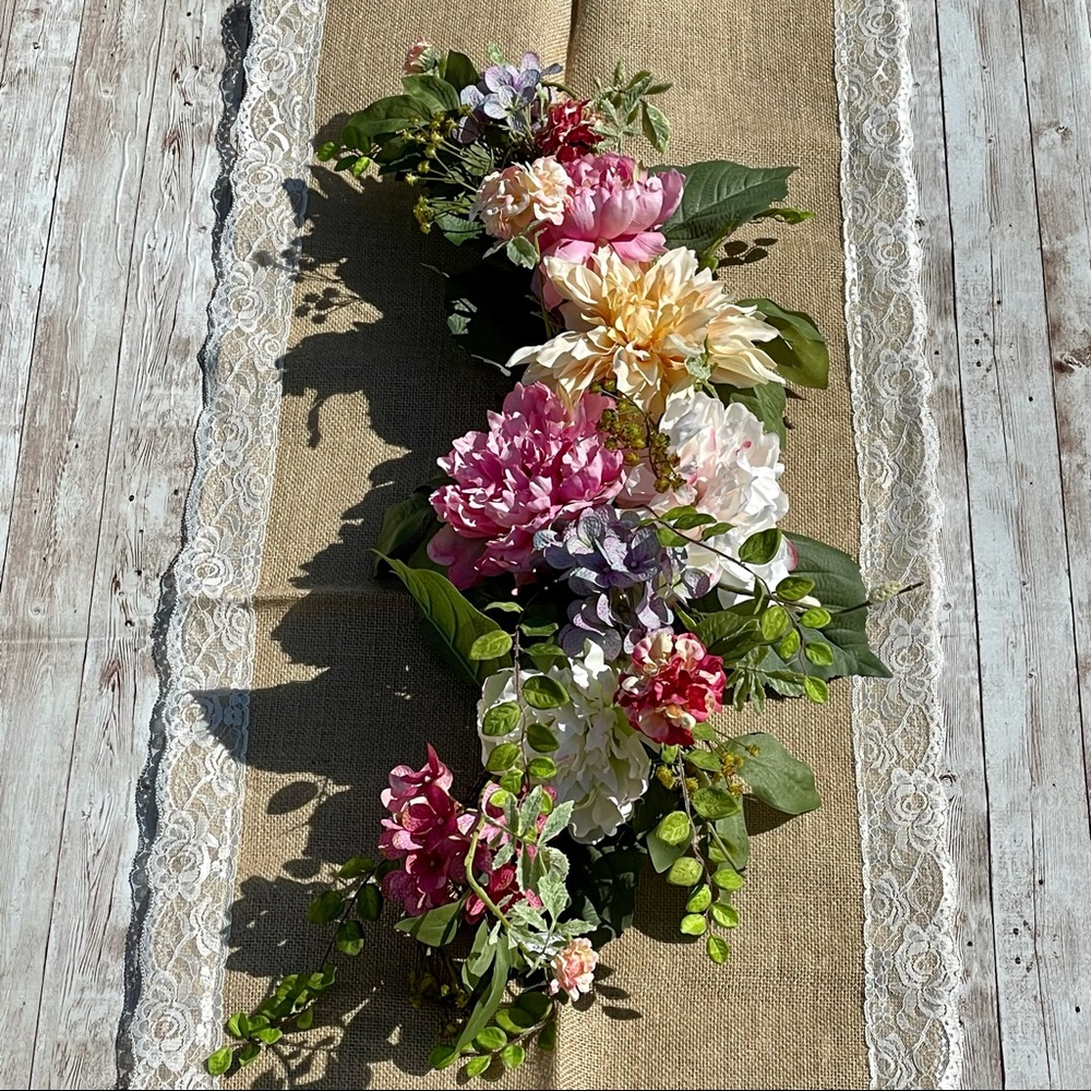 Lace and Burlap Table Runner